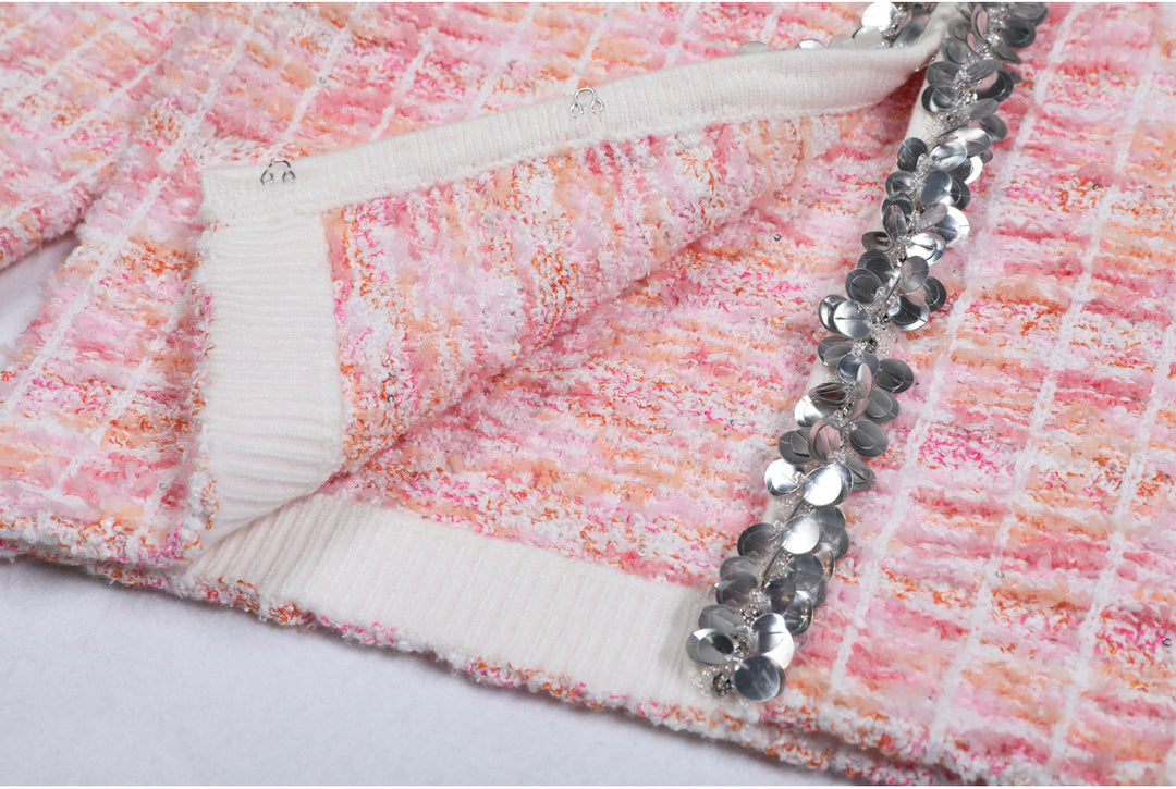 طقم تويد من قطعتين مع حواف من الترتر – سيلينيدي