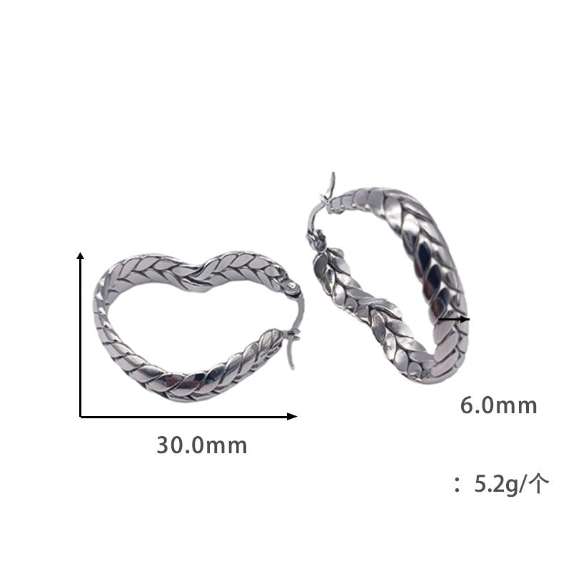 أقراط ذهبية مضفرة على شكل حلقة - سينيا