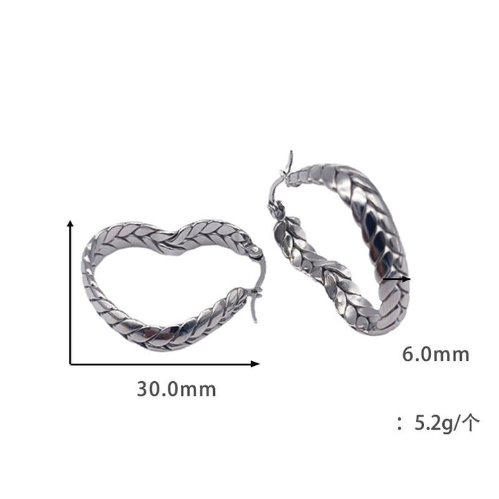 أقراط ذهبية مضفرة على شكل حلقة - سينيا