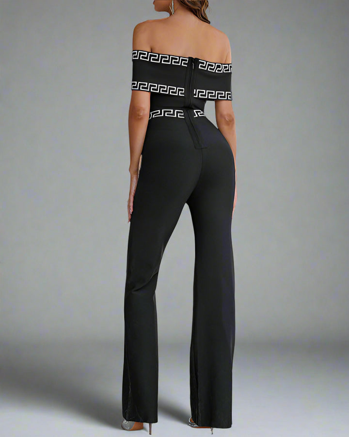 Dreiviertelärmel-Wickelkleid mit Paillettenrevers und Blumenapplikation – ALINA 