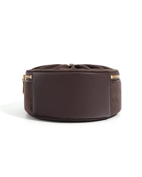 round ruched suede bag with top handle - MAVIA