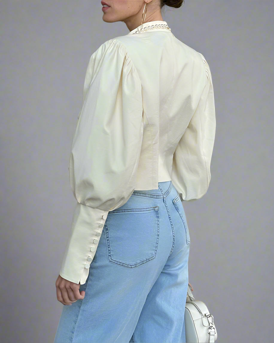 Plissiertes Oberteil mit ausgestellten Ärmeln und Maxirock-Set mit Taillengürtel – Rosiny 