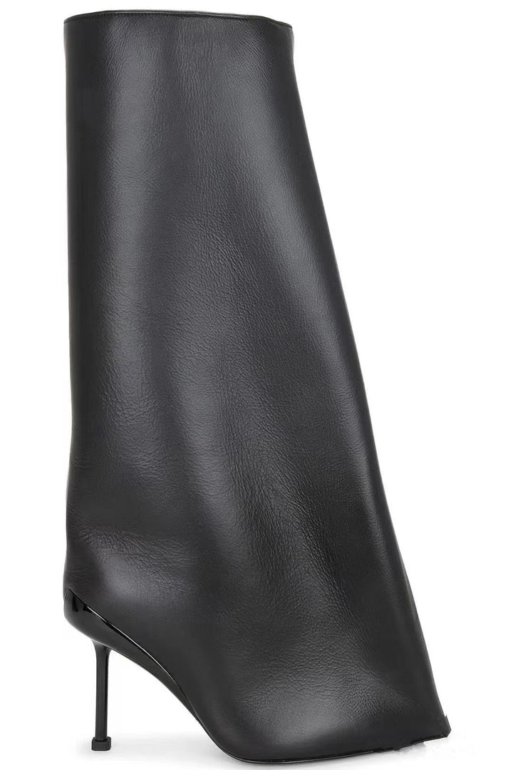 pointed-toe sculpted leather boots – VANTA