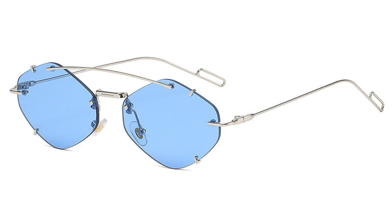 geometric rimless sunglasses with silver-tone frame - VEGA