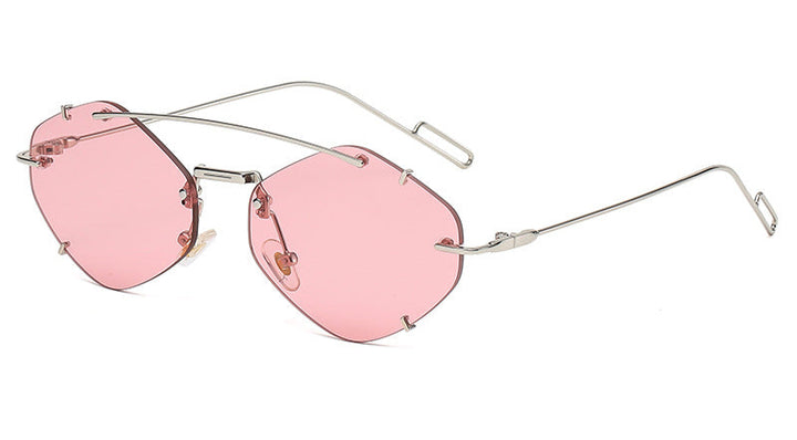 geometric rimless sunglasses with silver-tone frame - VEGA
