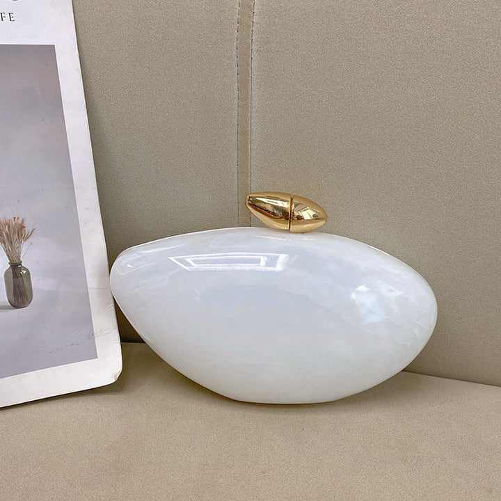 Rounded clutch with gold clasp - Osdi