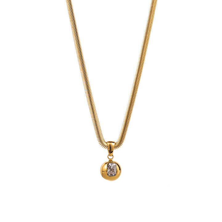 bold chain necklace with gemstone charm pendant - OVALIS