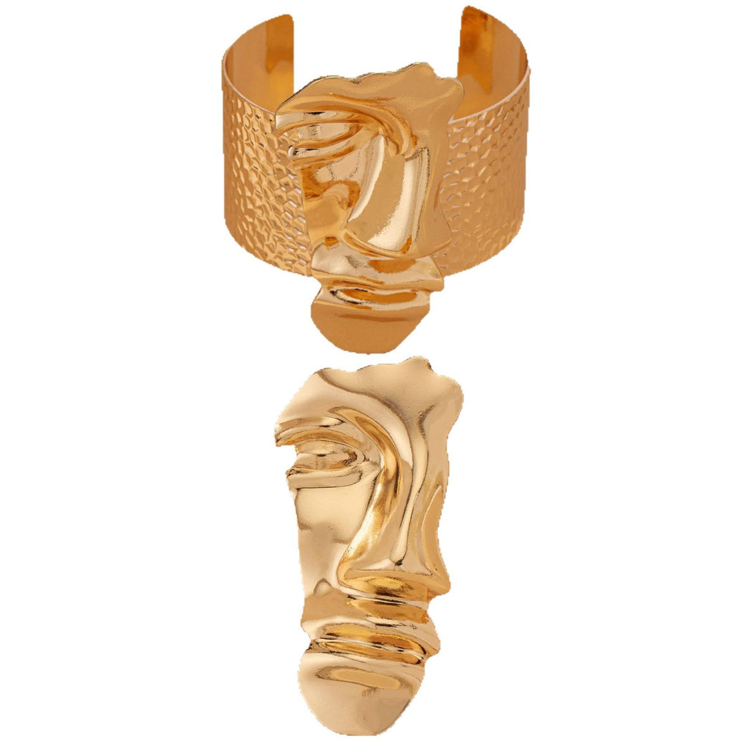 Boucles d'oreilles créoles à double couche texturée avec détail gravé – Akoma 