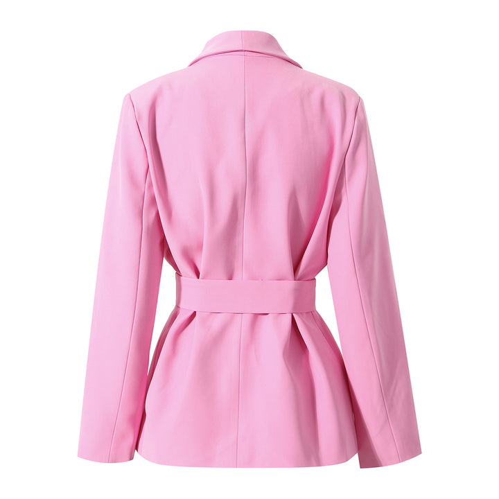 belted blazer and tapered pants set - RIVERAZY