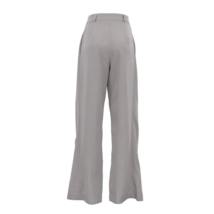 high-waist layered wrap wide-leg pants – SELENA
