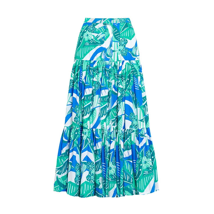 off-shoulder belted one-piece with tiered maxi skirt – OCEAN