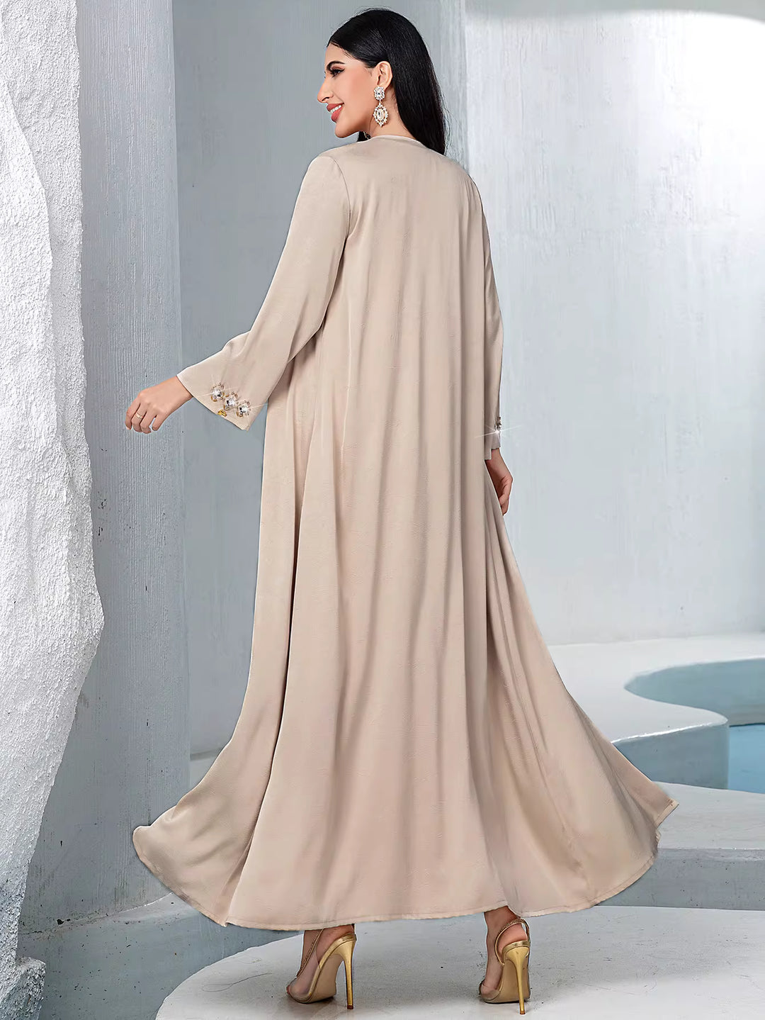 draped minimalist evening dress with fluid silhouette – ALTHEA