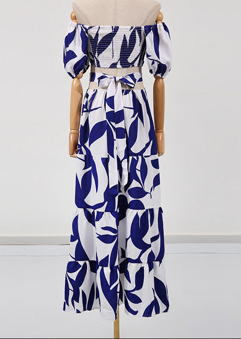 Off-Shoulder Printed Maxi Dress - Riviera