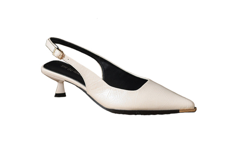 slingback pumps with metallic tip – SERENATLU