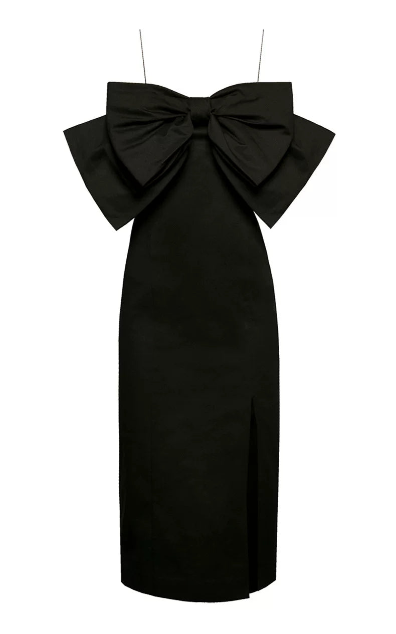 Black Bow Detail Midi Dress – Bowelle