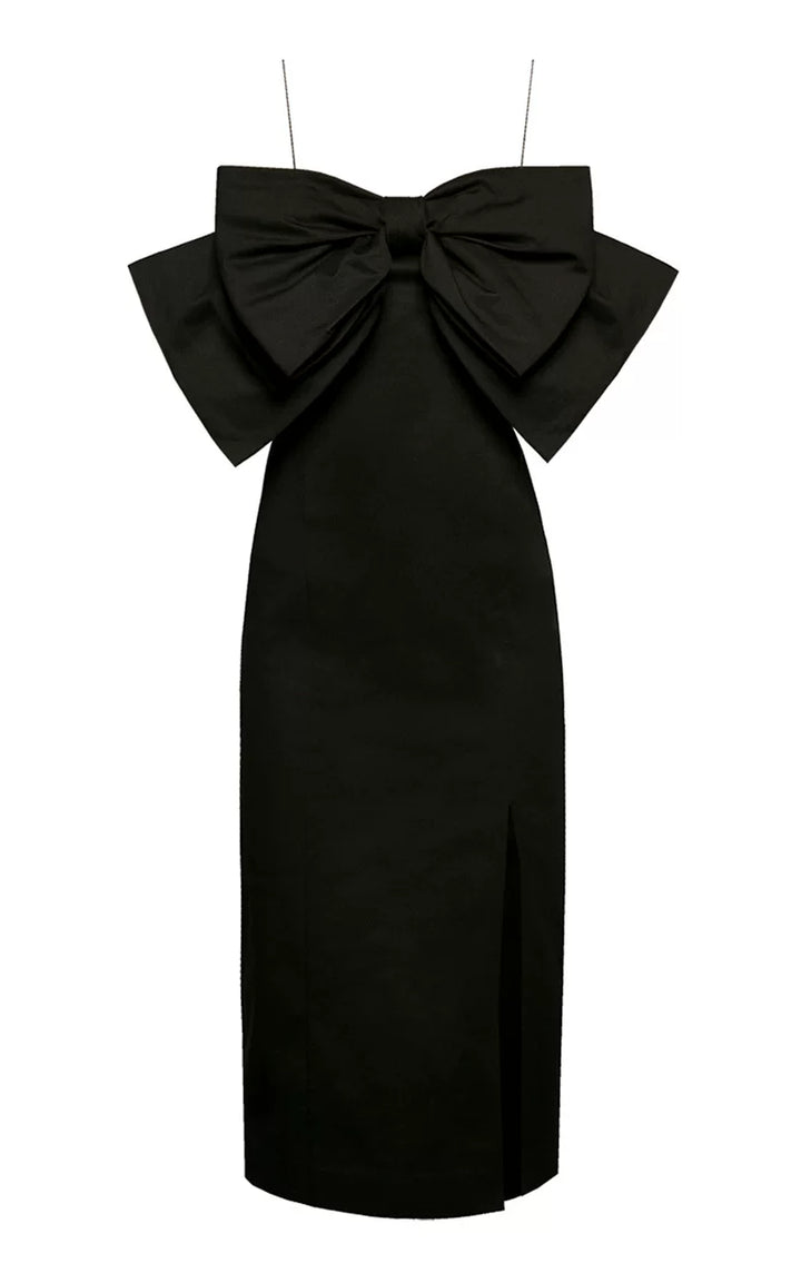 Black Bow Detail Midi Dress – Bowelle