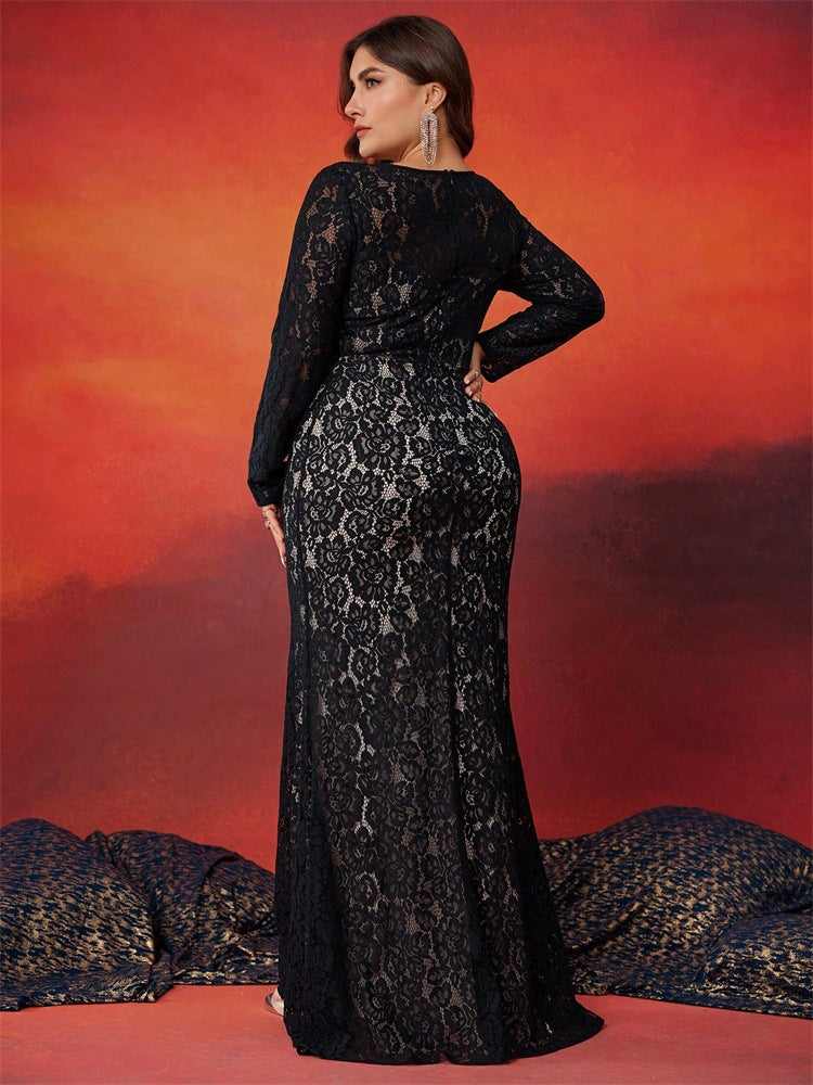 long-sleeve lace mermaid gown – NOCTURNE