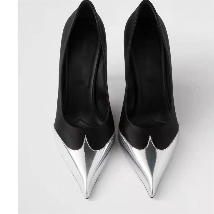 أحذية بكعب عالٍ مدببة من الأمام مع غطاء معدني - نوفيكا