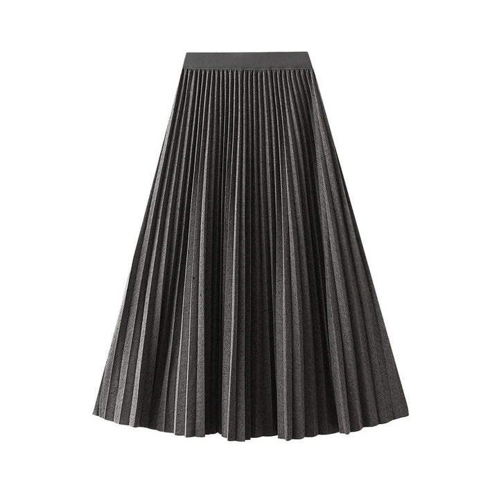 Pleated Midi Skirt with Elastic Waist – PLEAT