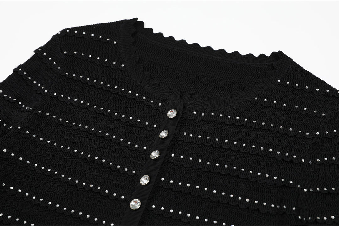 Geplooide top met uitlopende mouwen en maxi-rok set met tailleband – Rosiny 