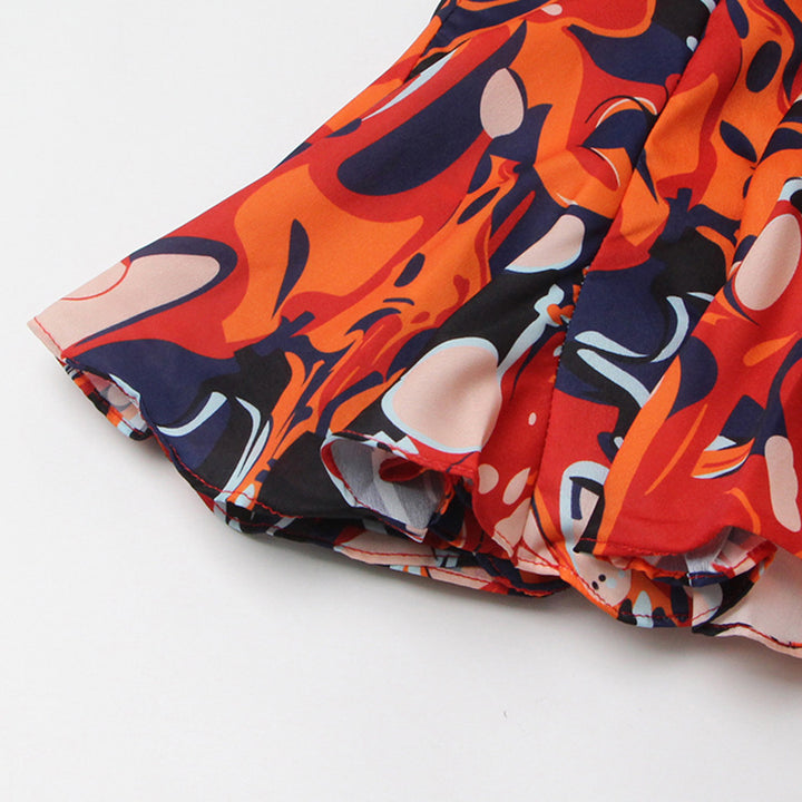 long-sleeve mini dress with belted waist - AURELIAXIN