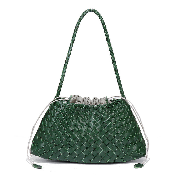 Emerald Woven Drawstring Shoulder Bag – SERALINE