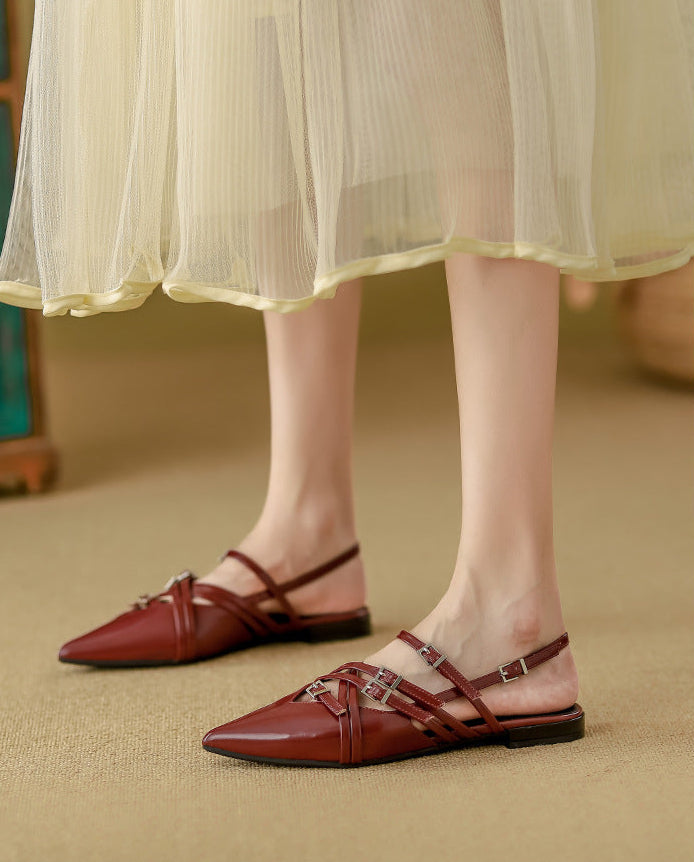 slingback flats with buckle strap design - NOVALGA