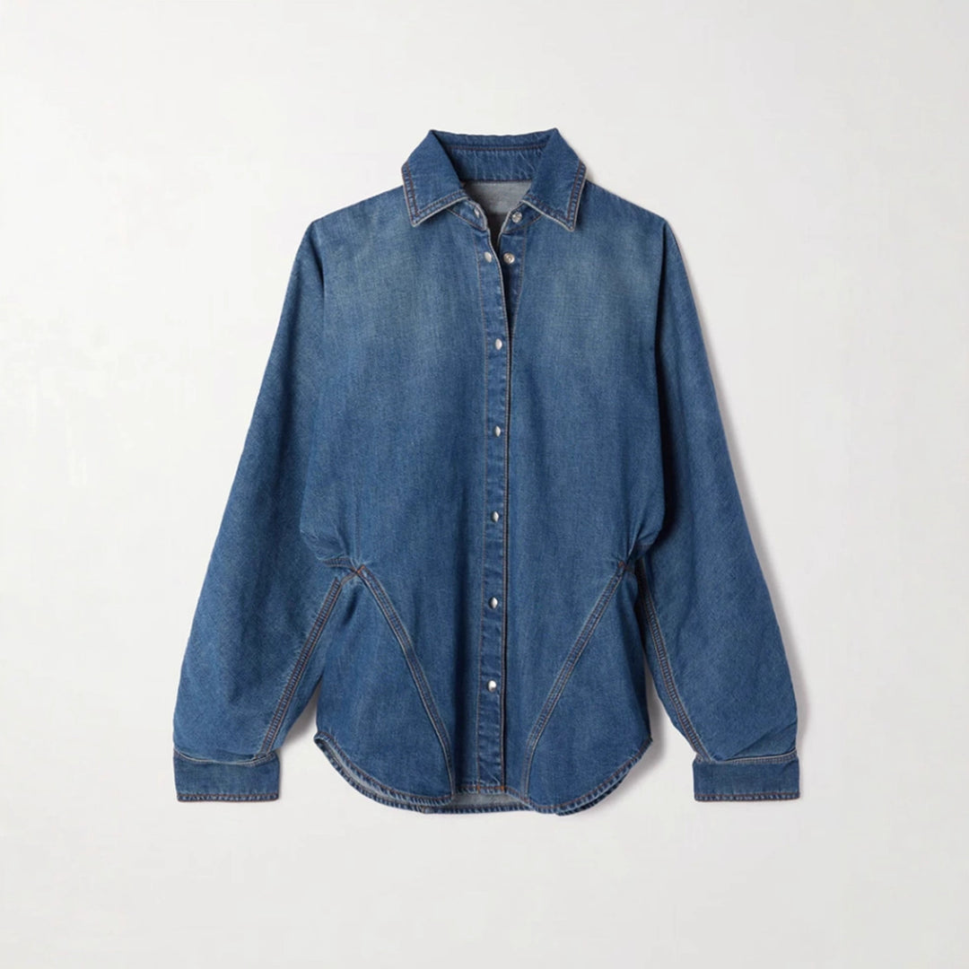 tiered denim shirt and ruffle skirt set – ALESSA