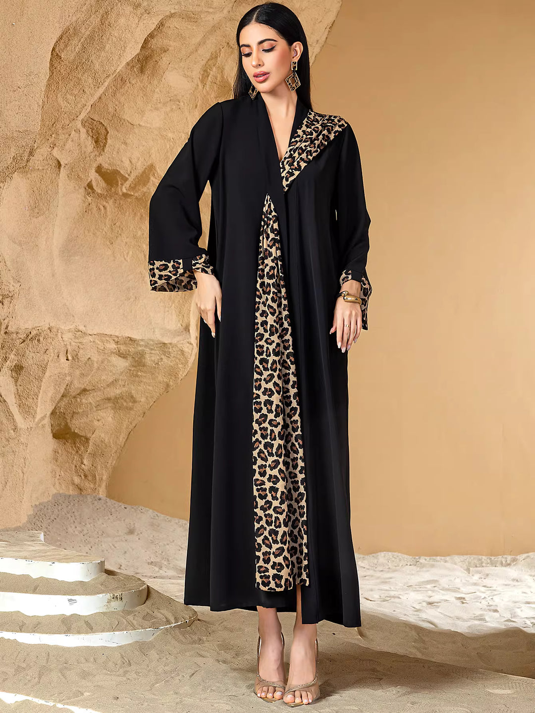 Long-Sleeve Minimalist Maxi Dress – VIRENA