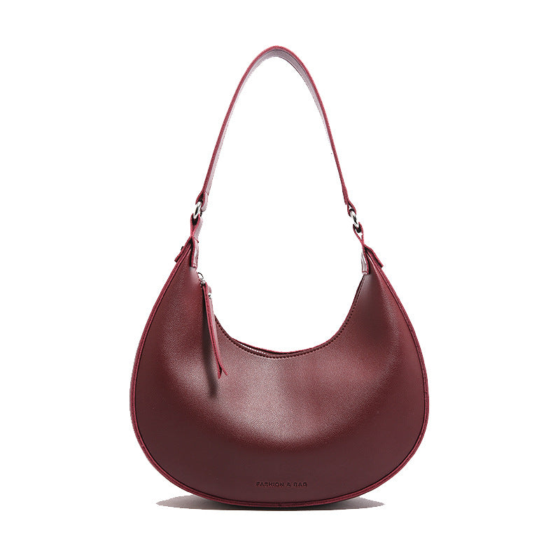 smooth crescent shoulder bag with adjustable strap – LUMINA