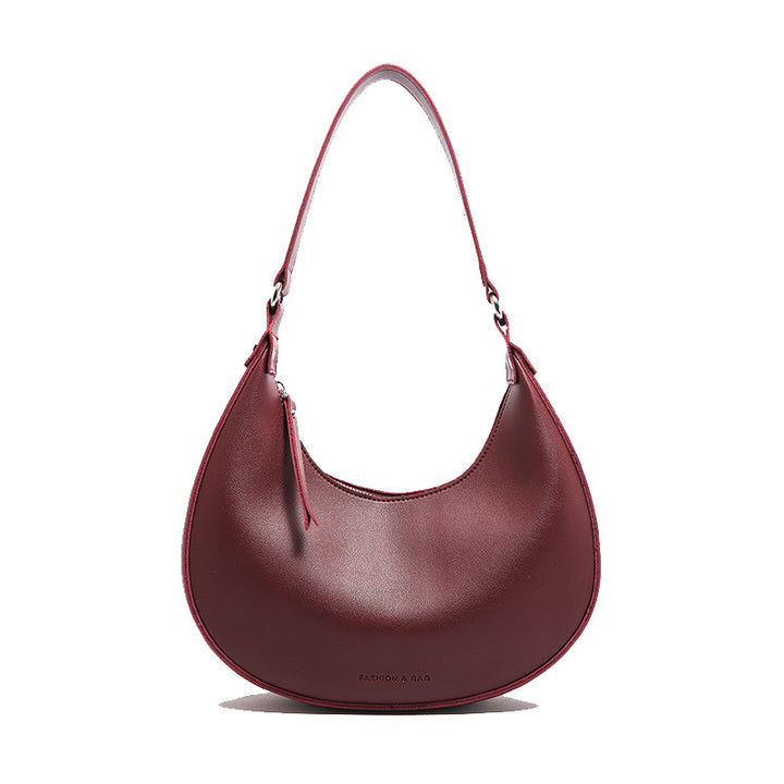 smooth crescent shoulder bag with adjustable strap – LUMINA