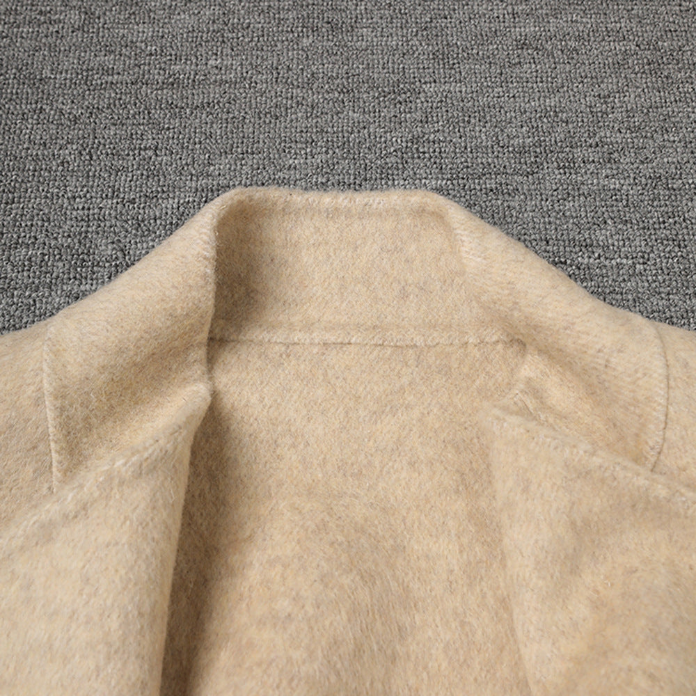 belted wool wrap coat with oversized silhouette – NELAVA