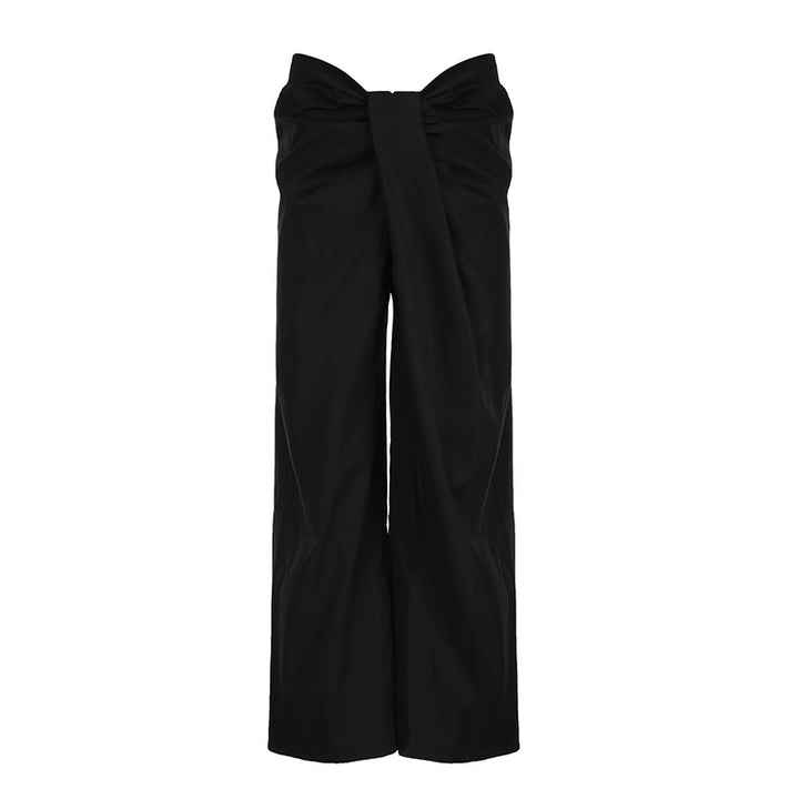 Wide-leg trousers with knot waist detailing - Aprino