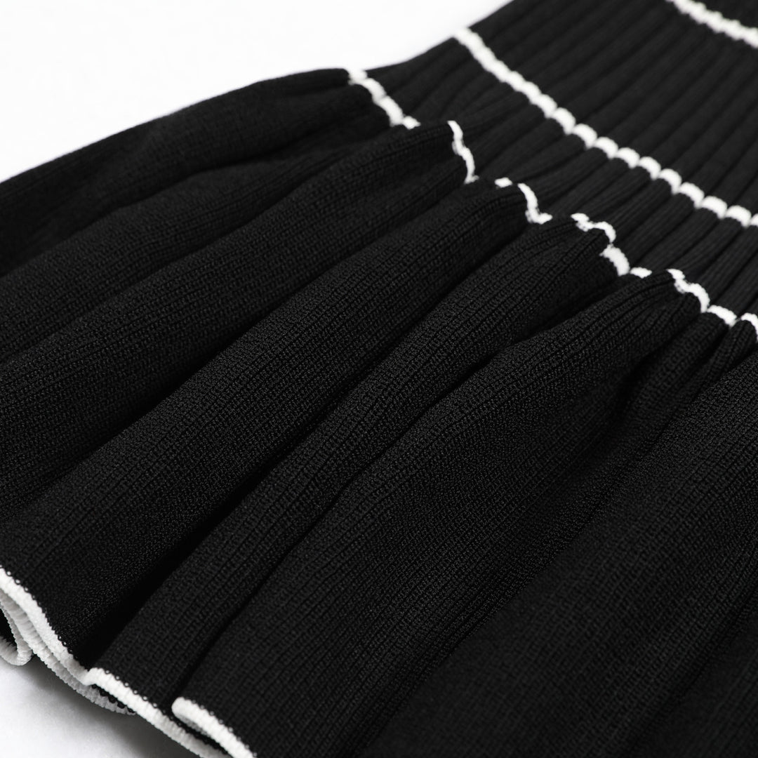 Geplooide top met uitlopende mouwen en maxi-rok set met tailleband – Rosiny 