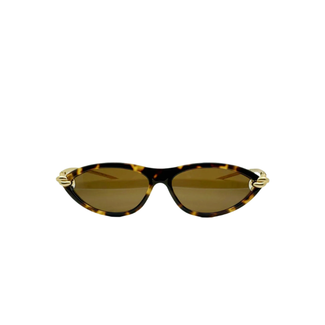 cat-eye acetate sunglasses with sculptural gold arms – VERDA