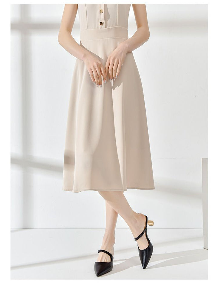 Plissiertes Oberteil mit ausgestellten Ärmeln und Maxirock-Set mit Taillengürtel – Rosiny 