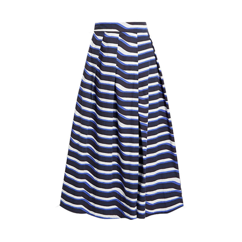 off-shoulder ruffle one-piece with striped wrap skirt – BREEZE