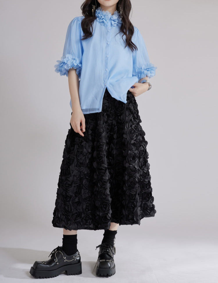 mouwloze uitlopende midi-jurk met kettingriem - CELIAV 