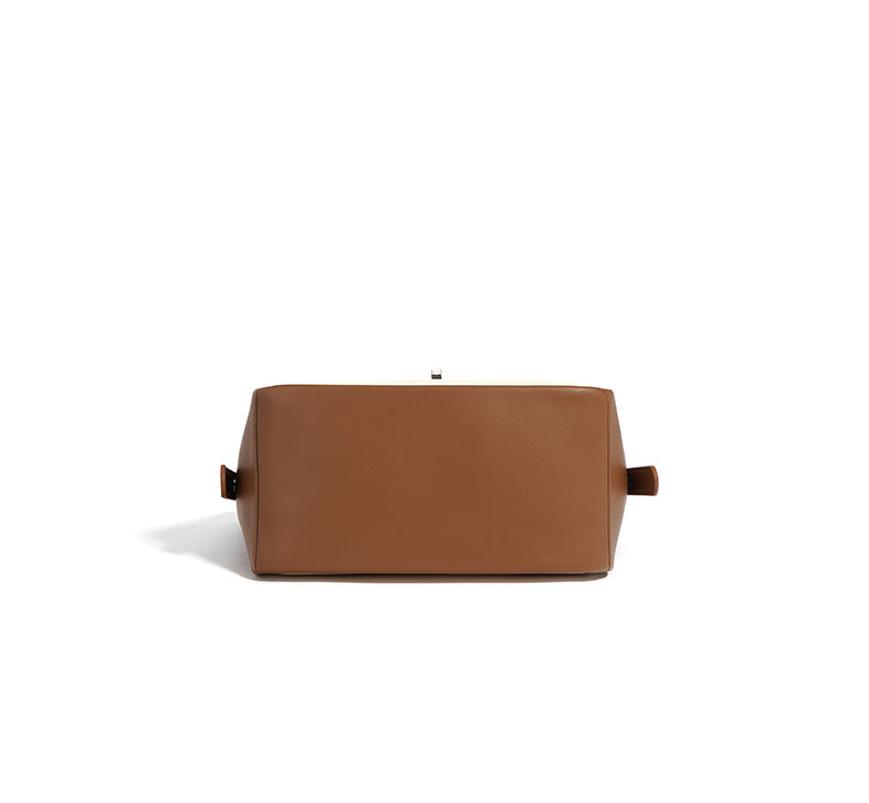 structured canvas bag with leather trim - TERRA