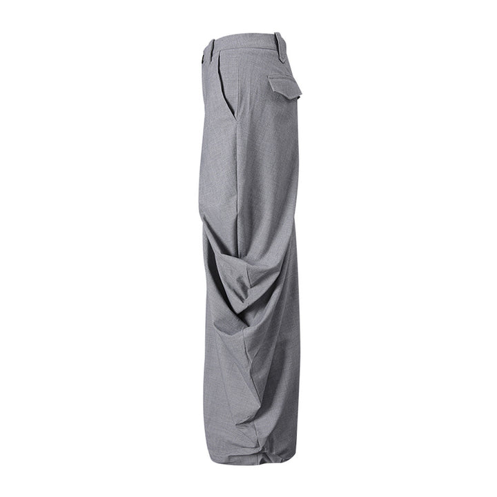 draped high-waist midi skirt with sculpted folds – GRAYSON