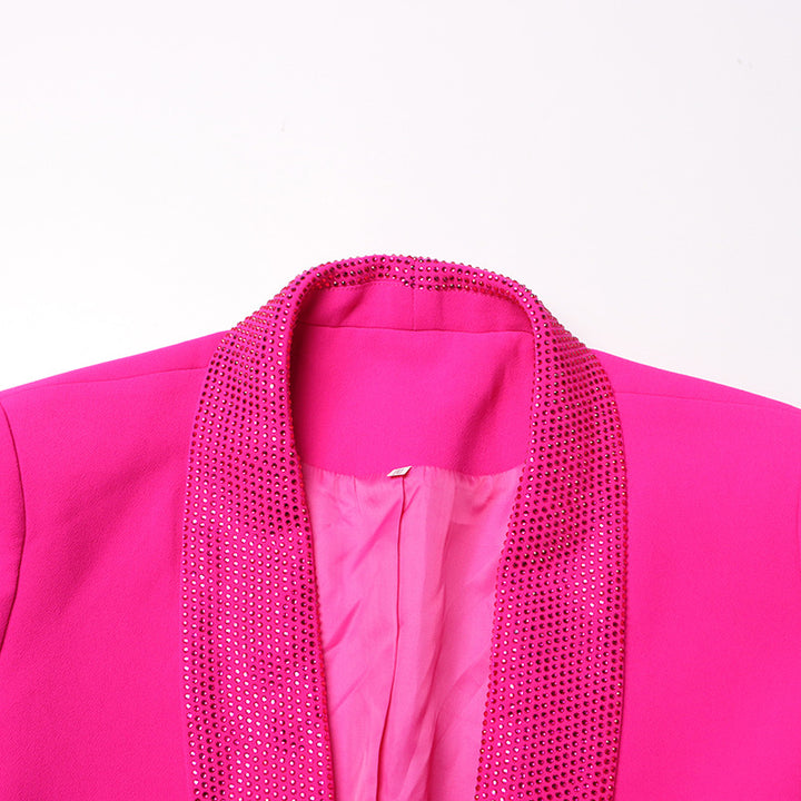 feather-cuff blazer with crystal lapels - Farwswe