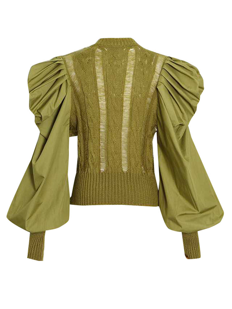 knit top with puff sleeves – OLIVIA