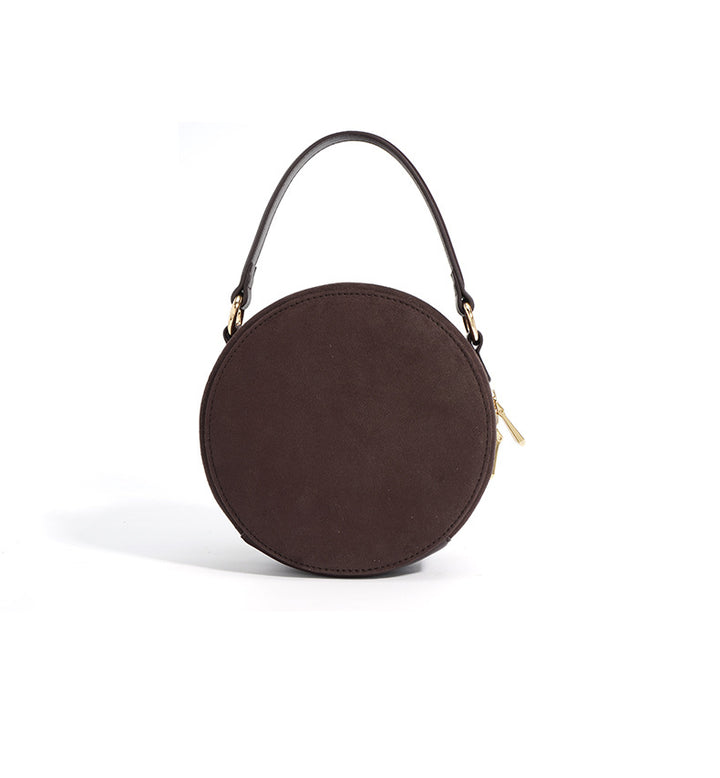 round ruched suede bag with top handle - MAVIA