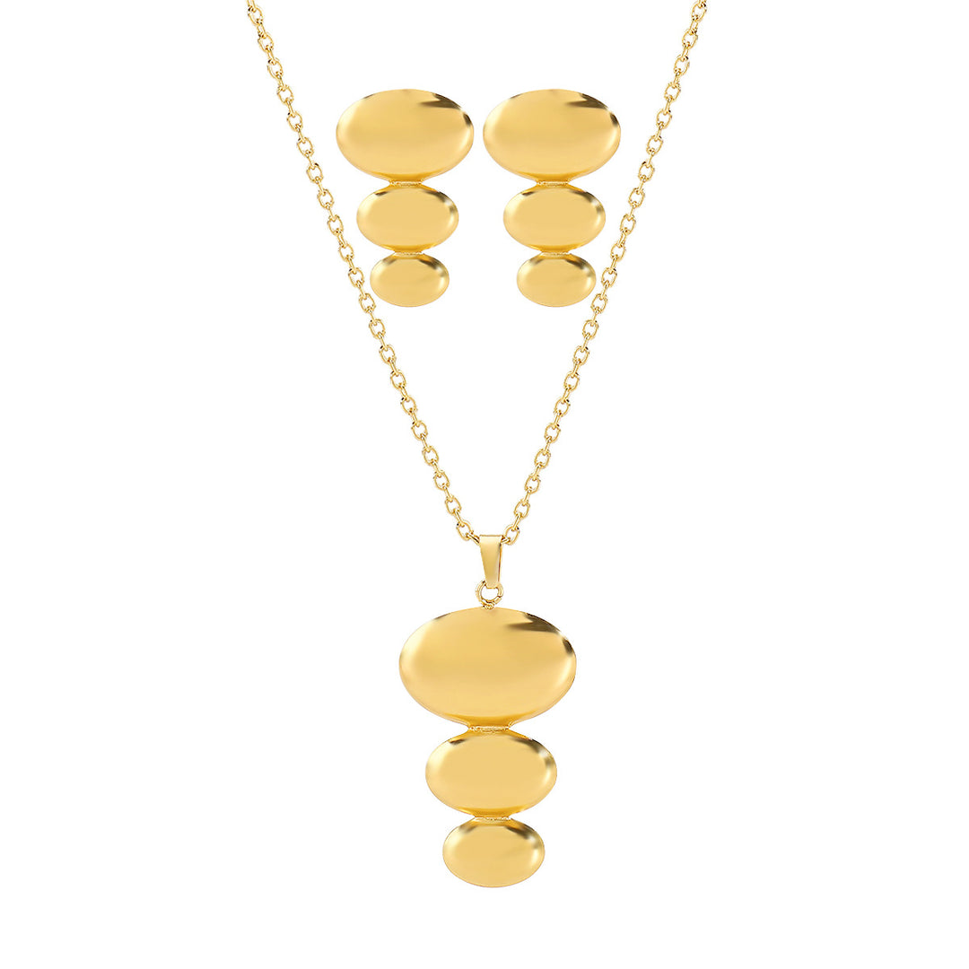 gold-plated geometric pendant jewelry sets in assorted designs – MIRA
