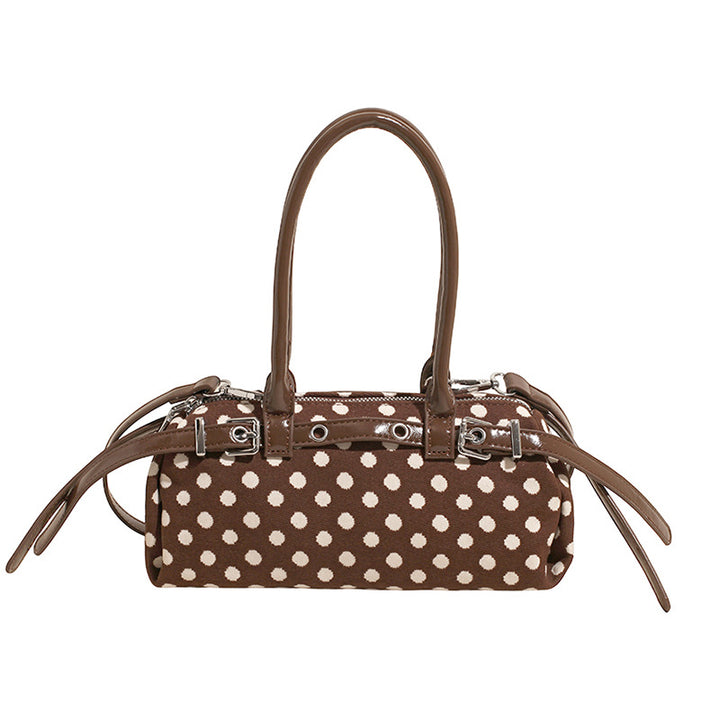 Brown Polka Dot Barrel Shoulder Bag – ÉLOVIA