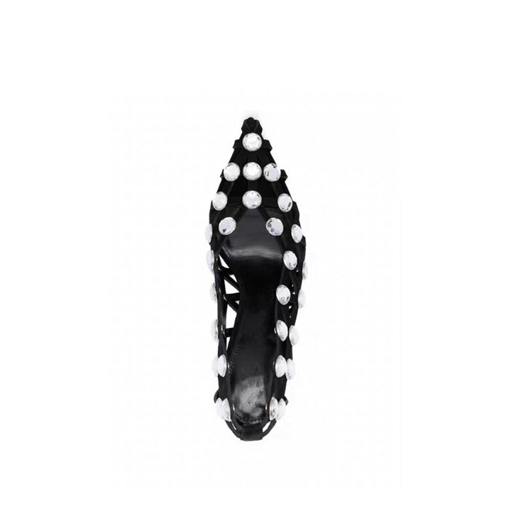 lattice slingback heels with emerald studs – SERENA