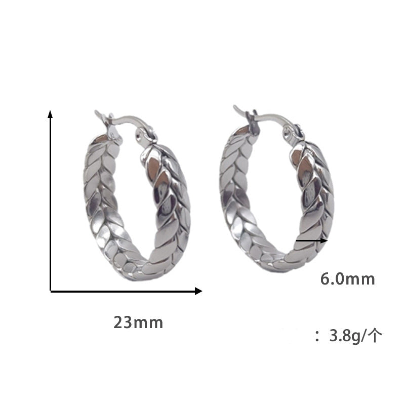 أقراط ذهبية مضفرة على شكل حلقة - سينيا