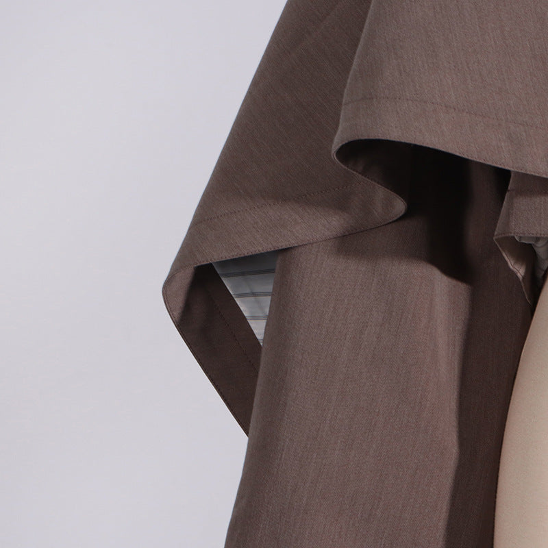asymmetric cropped jacket with draped overlay – RHEA