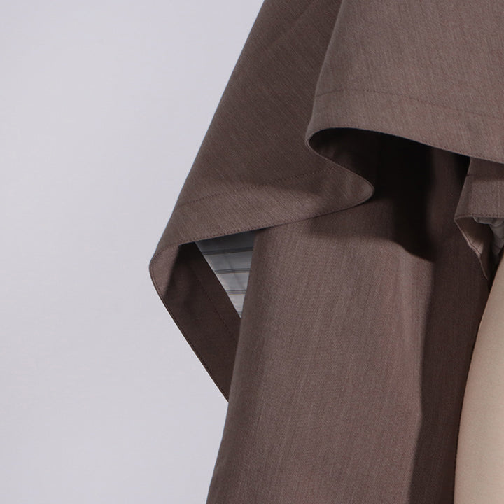 asymmetric cropped jacket with draped overlay – RHEA