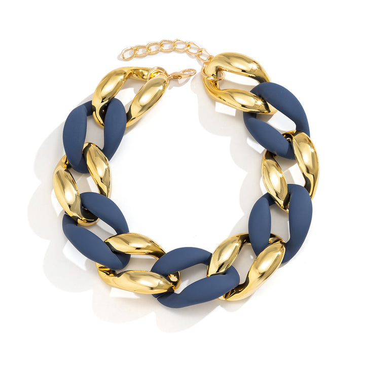 Glossy wide-link necklace with bold statement style - Argit